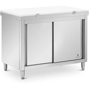 Stainless Steel Kitchen Prep Table - 120 x 70 cm - 500 kg load capacity - incl. cutting board - Royal Catering RCBWC-12070