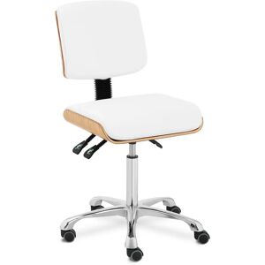 physa Stool Chair with Back - 575 -775 mm - 160 kg - Natural wood, White DAVOS WHITE