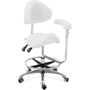 physa Saddle Chair with armrest - height-adjustable backrest and seat height - 51 - 61 cm - 150 kg - White PHYSA WUPPERTAL WHITE