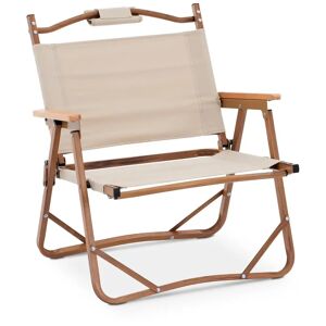 Uniprodo Camping Chair - with Armrests - 120 kg - Khaki UNI-FC-100