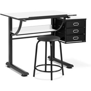 Fromm & Starck Drawing table with stool for architects and artists - 900 x 600 mm - drawers STAR_DESK_46