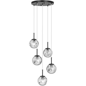 Uniprodo Pendant Light - 5 light sources - smoked glass spheres UNI_LD_16