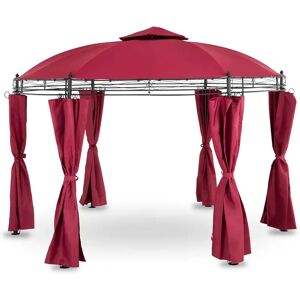 Uniprodo Factory second Round Gazebo - 3.5 m - 180 g/m² - wine red UNI_PERGOLA_3.5RR