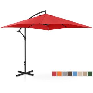 Uniprodo Garden umbrella - Red - Square - 250 x 250 cm - Tiltable UNI_UMBRELLA_SQ250RE_N
