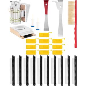 Wiesenfield Beekeeping Starter Kit - 26 pcs - smoker - stick chisel - queen cages - insect traps - broom WIE-BEESET-1