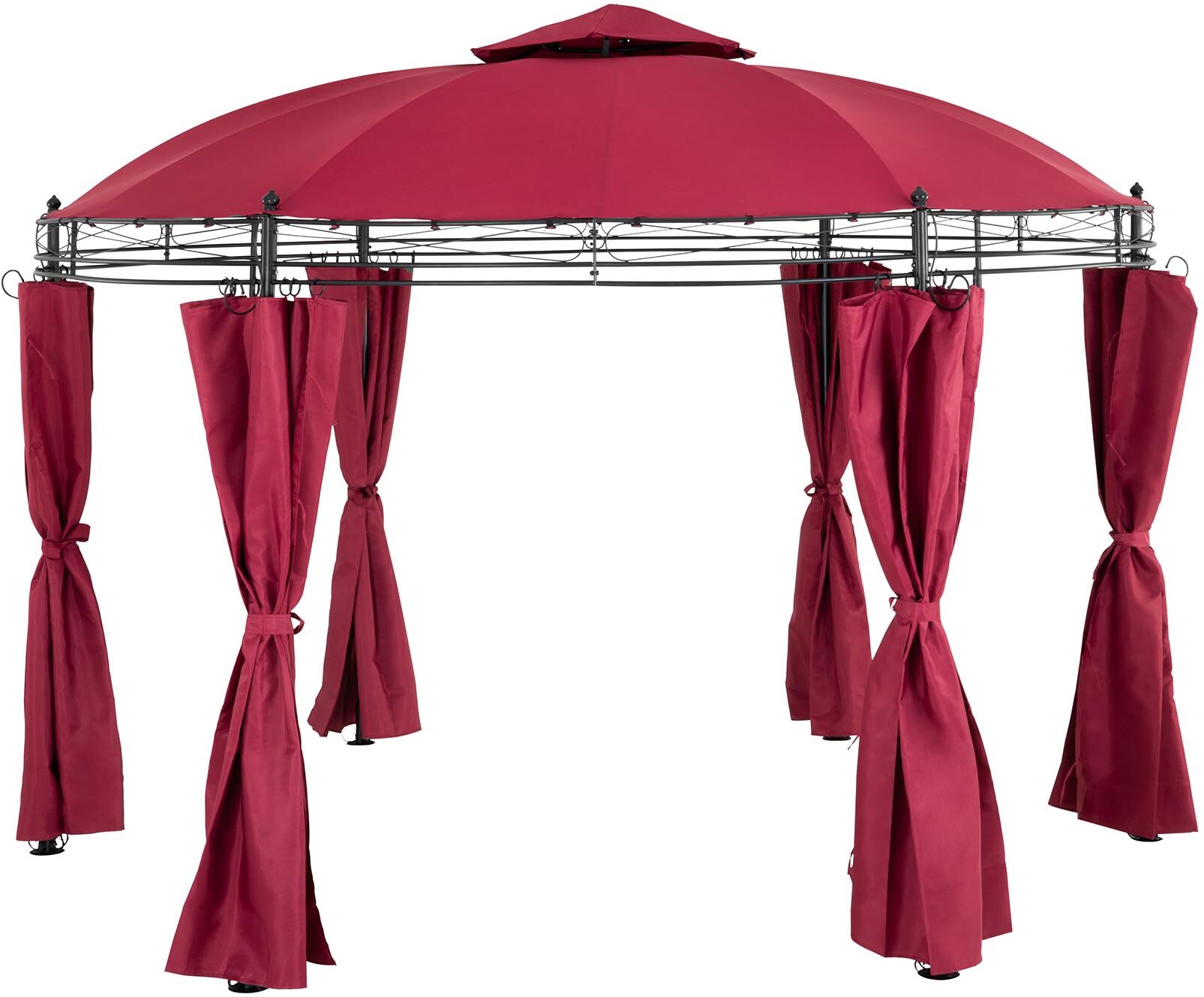 Uniprodo Round Gazebo - 3.5 m - 180 g/m² - wine red UNI_PERGOLA_3.5RR Uniprodo Round Gazebo - 3.5 m - 180 g/m² - wine red UNI_PERGOLA_3.5RR
