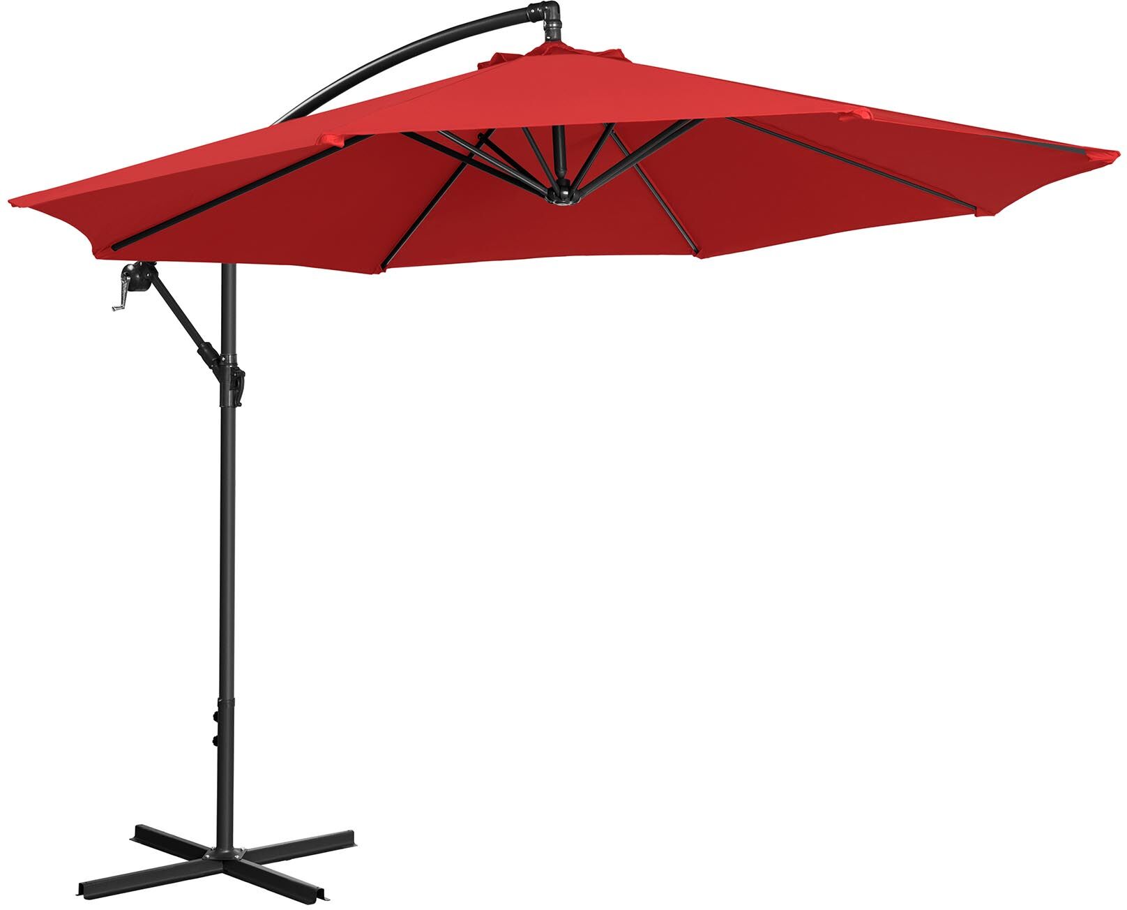 Uniprodo Hanging Parasol - red - round - Ø 300 cm - tiltable UNI_UMBRELLA_R300RE Uniprodo Hanging Parasol - red - round - Ø 300 cm - tiltable UNI_UMBRELLA_R300RE