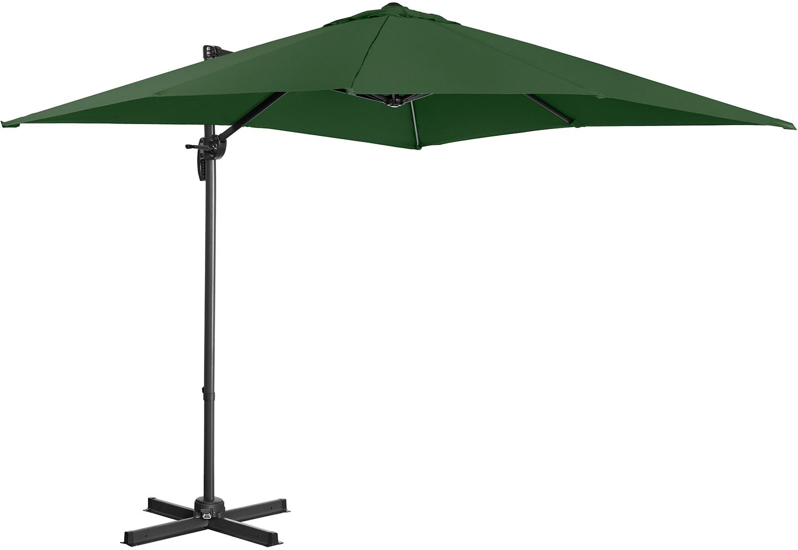 Uniprodo Hanging Parasol - green - square - 250 x 250 cm - rotatable UNI_UMBRELLA_2SQ250GR Uniprodo Hanging Parasol - green - square - 250 x 250 cm - rotatable UNI_UMBRELLA_2SQ250GR