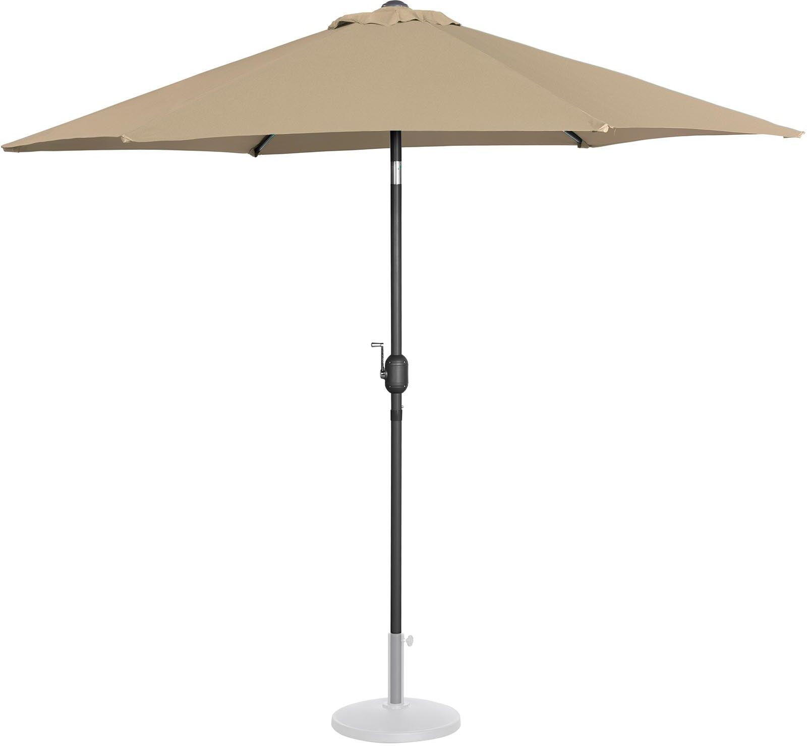 Uniprodo Large Outdoor Umbrella - taupe - hexagonal - Ø 270 cm - tiltable UNI_UMBRELLA_R270TA Uniprodo Large Outdoor Umbrella - taupe - hexagonal - Ø 270 cm - tiltable UNI_UMBRELLA_R270TA