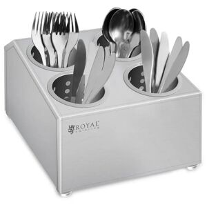 Royal Catering Cutlery container - Stainless steel - With 4 cutlery holders RCCH-1H4C