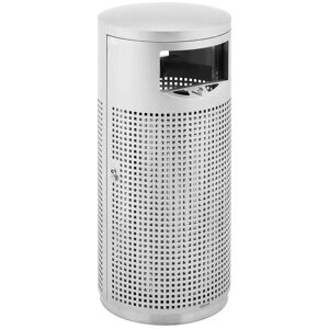 ulsonix Rubbish Bin - round - with ashtray - stainless steel / galvanised steel - grey ULX-GB22