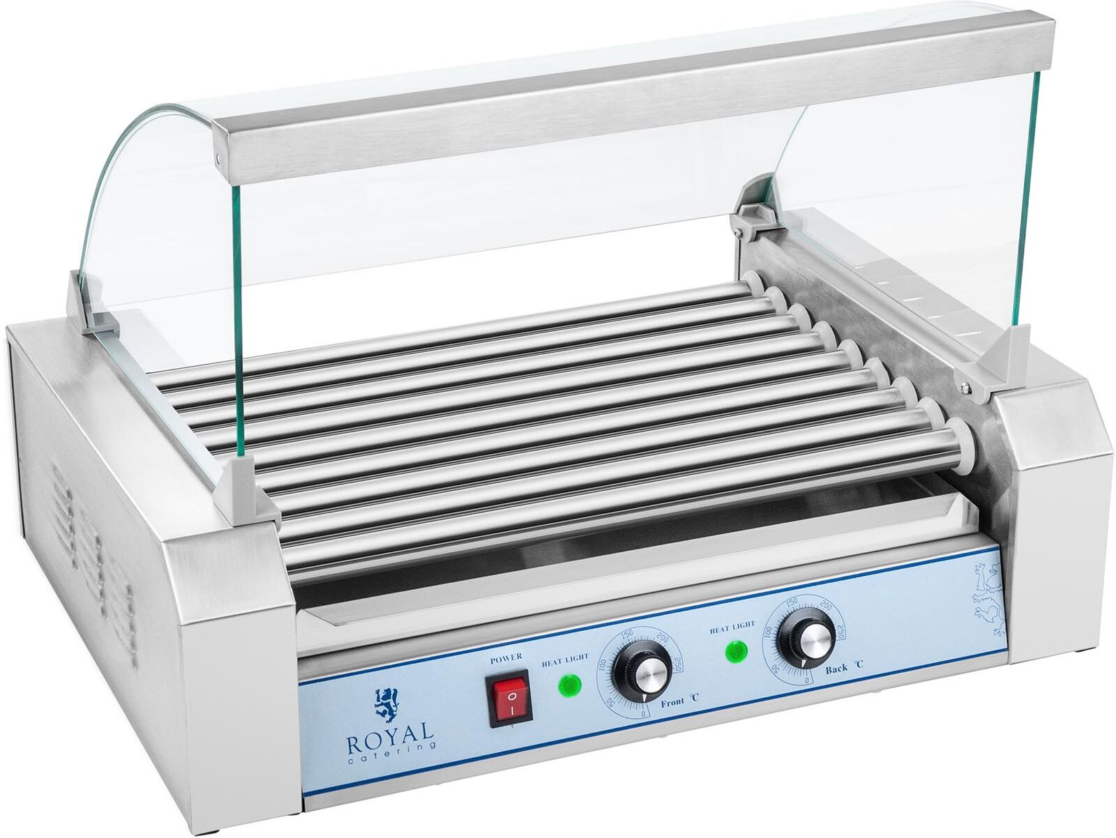 Royal Catering Hot Dog Grill - 9 rollers - stainless steel RCHG-9E Royal Catering Hot Dog Grill - 9 rollers - stainless steel RCHG-9E