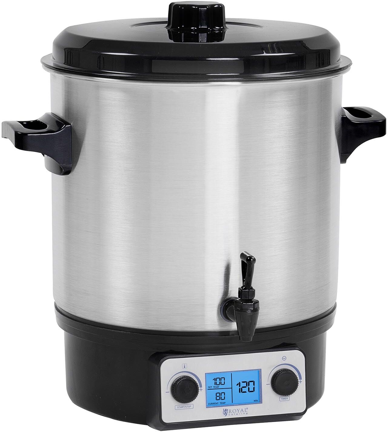 Royal Catering Mulled Wine Warmer - 27 l - Timer - Drain Tap - LCD-Display RCMW-27SD Royal Catering Mulled Wine Warmer - 27 l - Timer - Drain Tap - LCD-Display RCMW-27SD