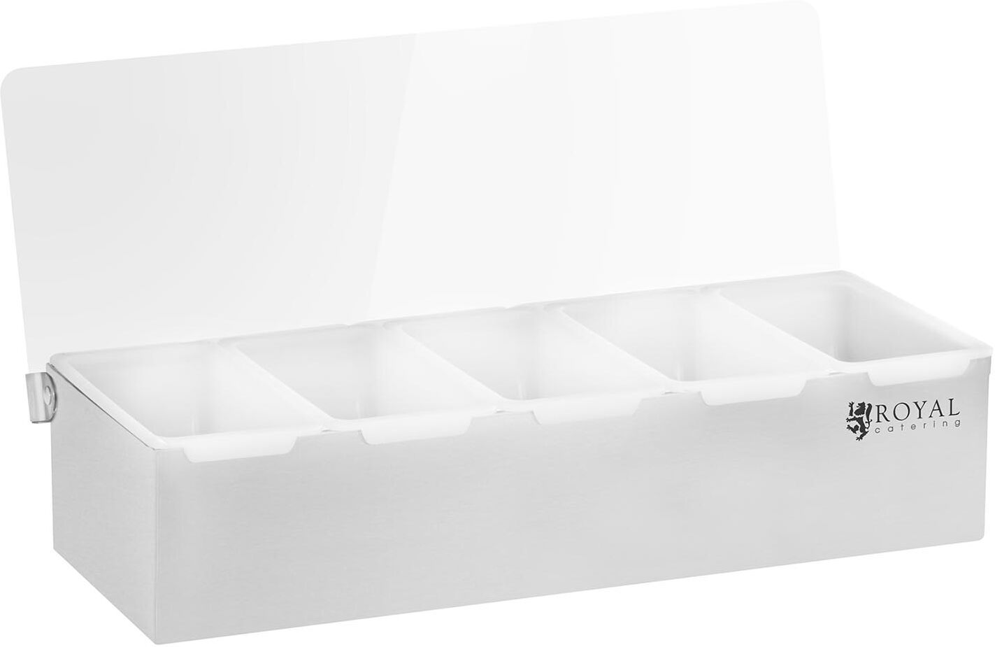 Royal Catering Stainless Steel / PP Condiment Holder - 5 x 450 ml RCCBP 5 Royal Catering Stainless Steel / PP Condiment Holder - 5 x 450 ml RCCBP 5