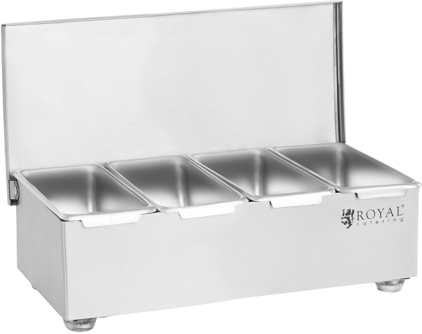 Royal Catering Stainless Steel Condiment Holder - 4 x 450 ml RCCBS 4 Royal Catering Stainless Steel Condiment Holder - 4 x 450 ml RCCBS 4