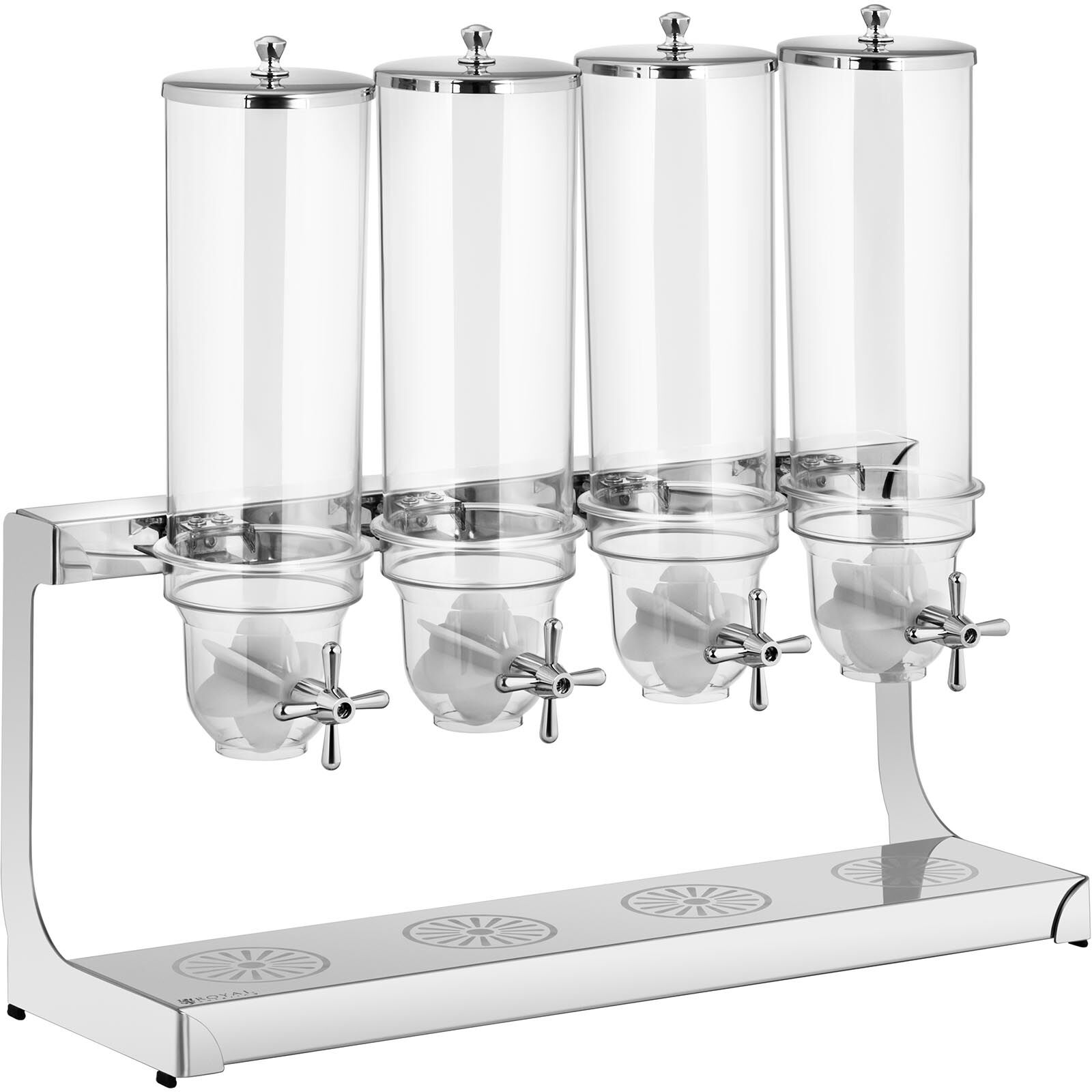 Royal Catering Cereal Dispenser - 4 x 3.5 L - 4 containers RCCS-3.5LSS4 Royal Catering Cereal Dispenser - 4 x 3.5 L - 4 containers RCCS-3.5LSS4