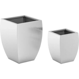 Planter Pot - Set of 2 - Stainless steel - conical / rounded - Royal Catering RC_FPOT_06