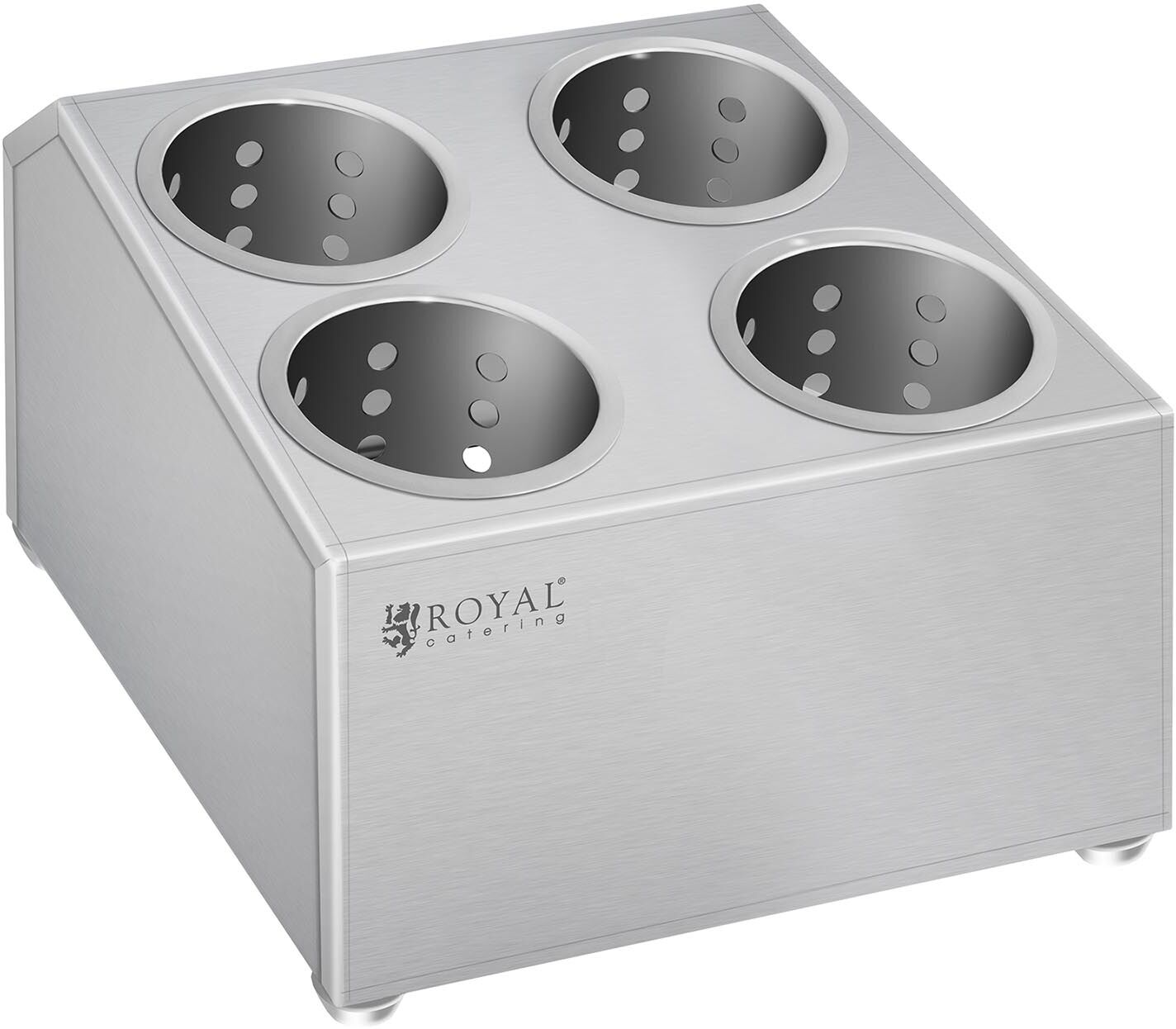Royal Catering Cutlery container - Stainless steel - With 4 cutlery holders RCCH-1H4C Royal Catering Cutlery container - Stainless steel - With 4 cutlery holders RCCH-1H4C