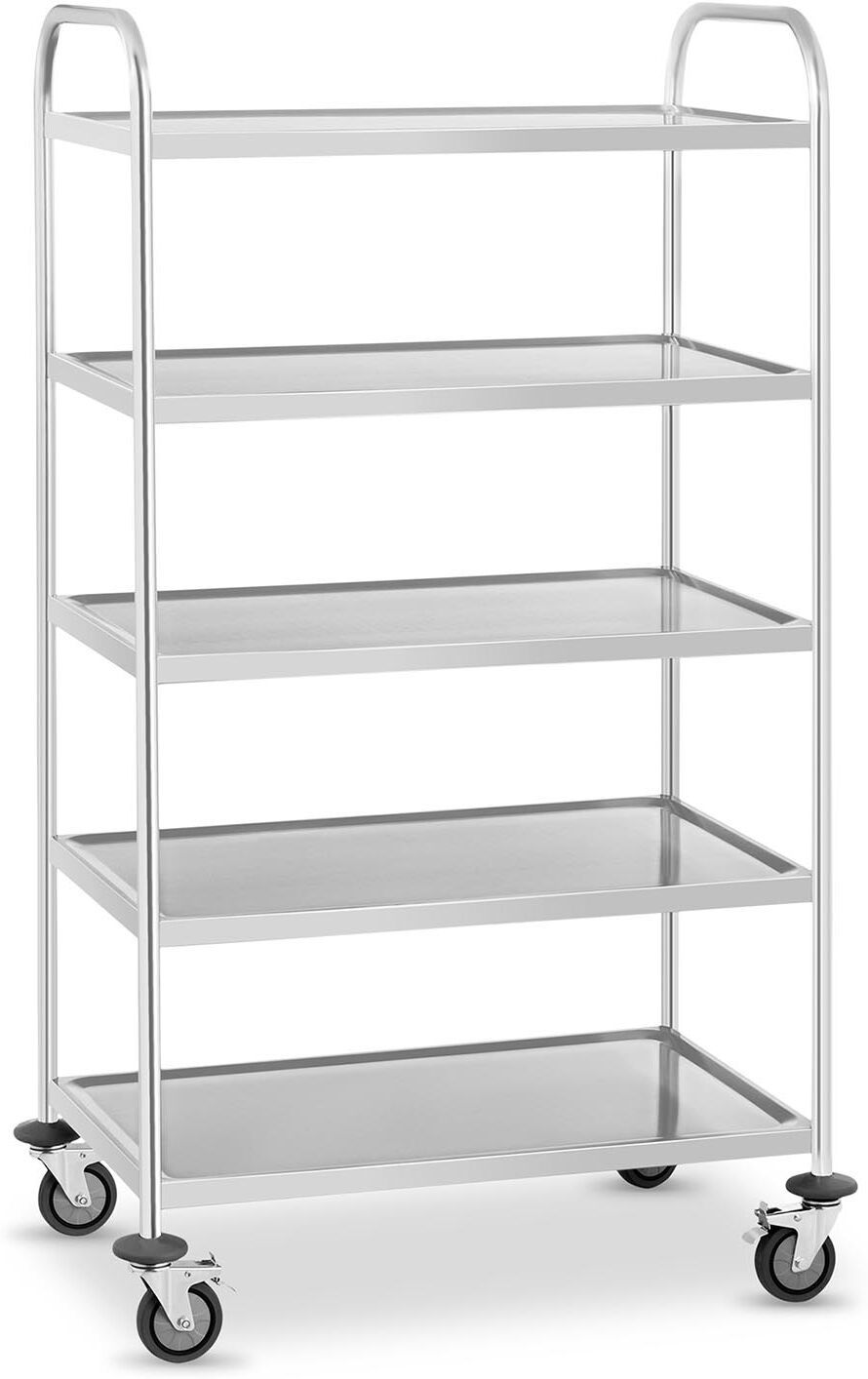 Royal Catering Stainless Steel Serving Trolley - 5 Shelves - Up To 250 kg RCSW-5.1 Royal Catering Stainless Steel Serving Trolley - 5 Shelves - Up To 250 kg RCSW-5.1