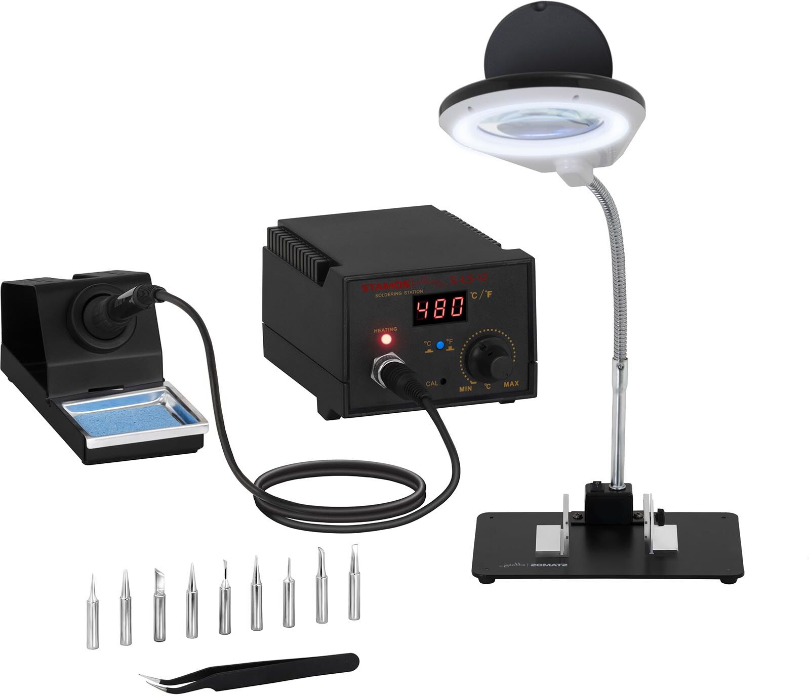 Stamos Soldering Digital Soldering Station - 65 Watt - LED S-LS-12 Stamos Soldering Digital Soldering Station - 65 Watt - LED S-LS-12