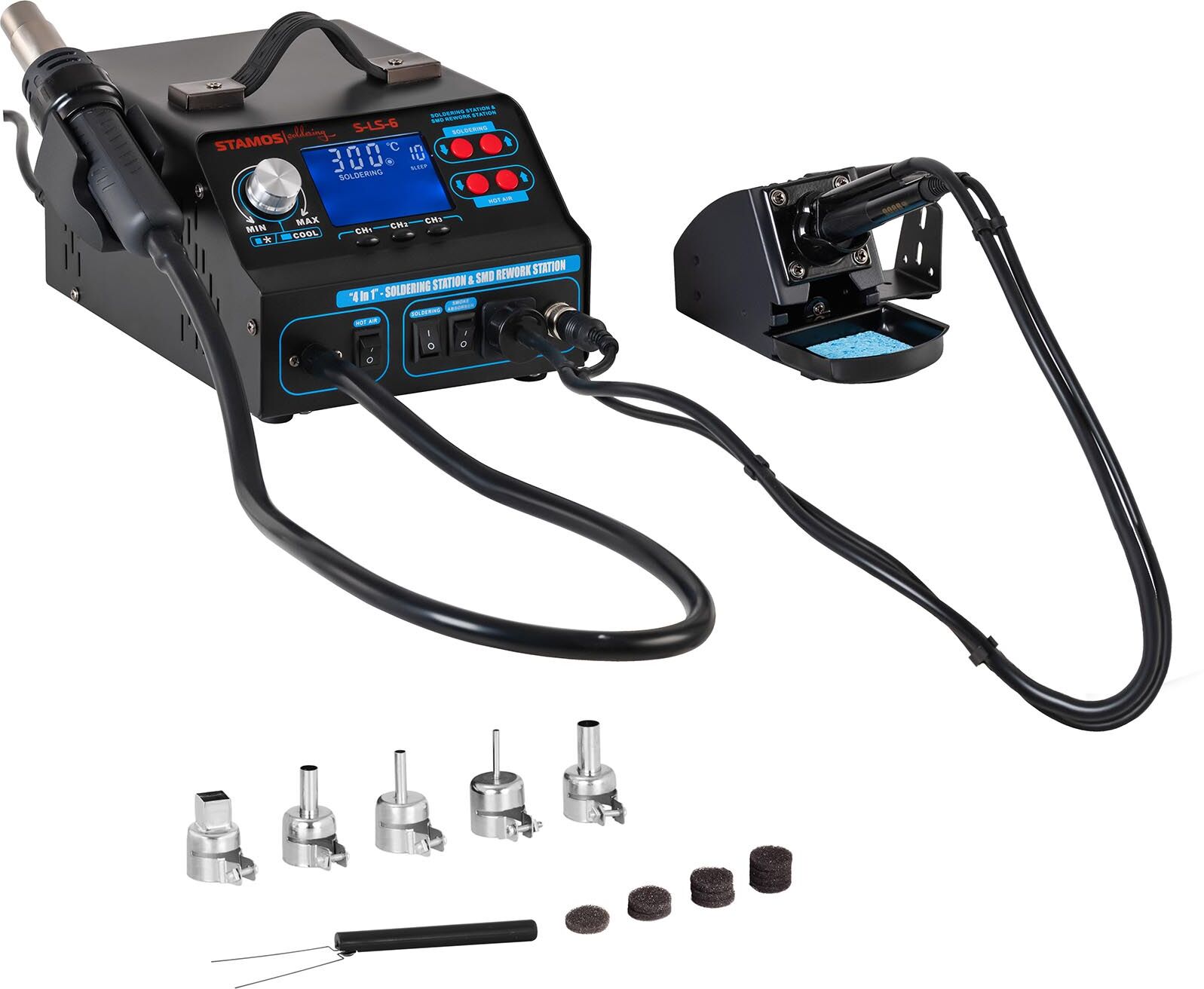 Stamos Soldering Soldering Station with Tin Roll Feeder and Smoke Ventilation – Basic S-LS-6 Basic Stamos Soldering Soldering Station with Tin Roll Feeder and Smoke Ventilation – Basic S-LS-6 Basic