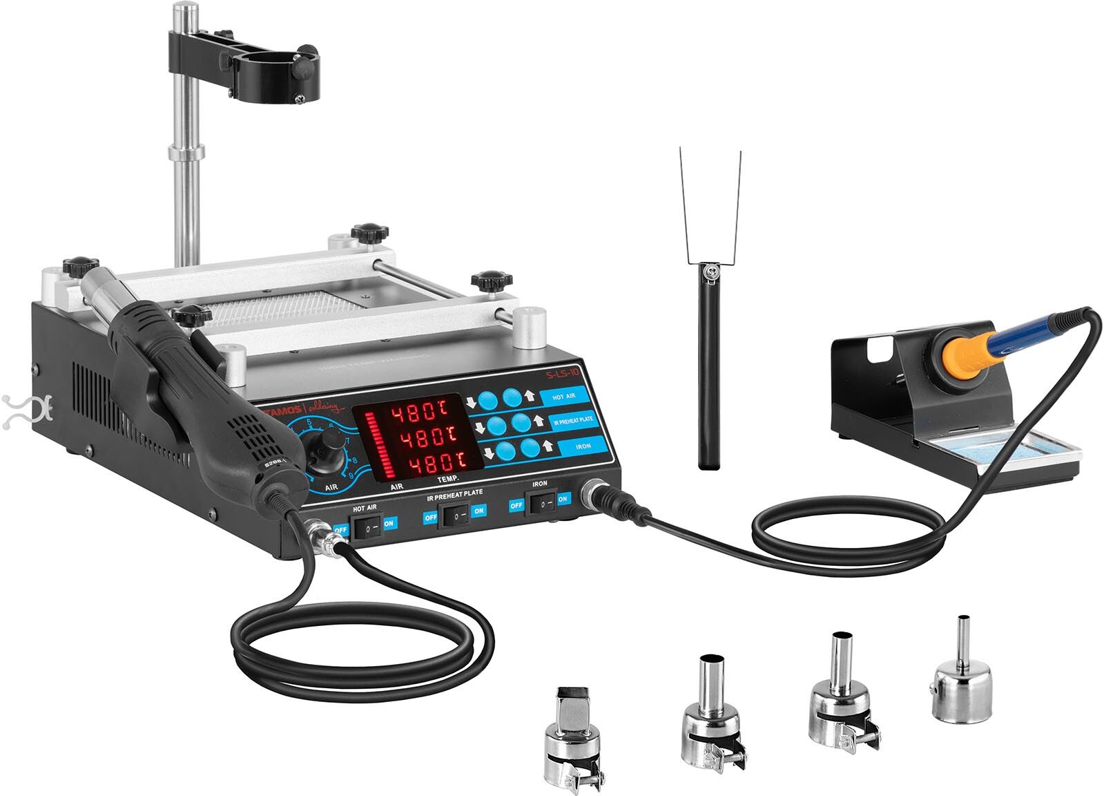 Stamos Soldering Soldering Station with Pre-Heater and 2 Racks – Basic S-LS-10 Basic Stamos Soldering Soldering Station with Pre-Heater and 2 Racks – Basic S-LS-10 Basic