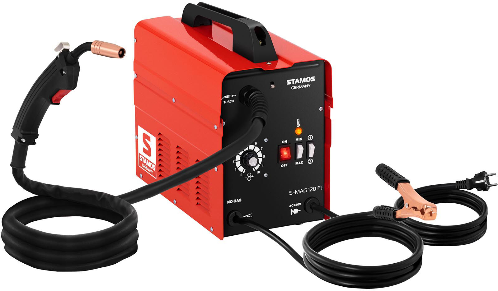 Stamos Germany MIG/MAG Gasless Welder - 120 A S-MAG 120 FL Stamos Germany MIG/MAG Gasless Welder - 120 A S-MAG 120 FL