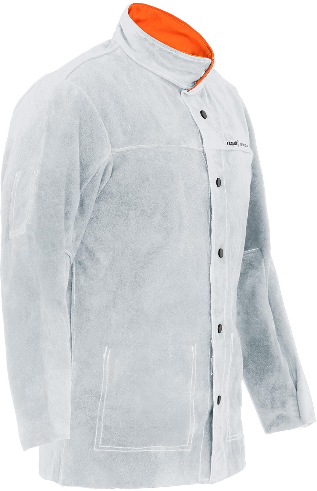Stamos Welding Group Cow Split Leather Welding Jacket - silver - size XL SWJ03XL Stamos Welding Group Cow Split Leather Welding Jacket - silver - size XL SWJ03XL