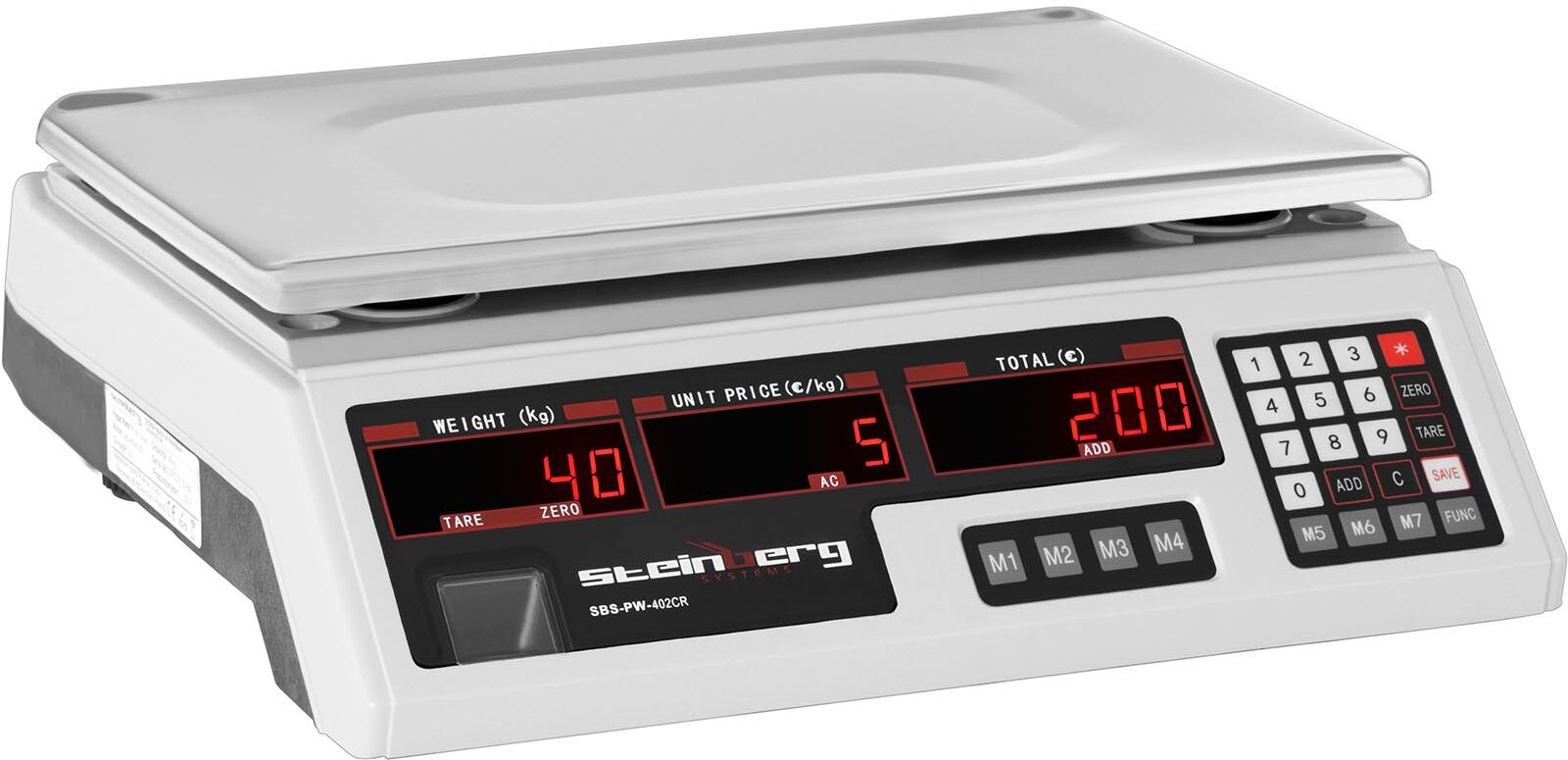 Steinberg Systems Factory seconds Price Scale - 40 kg / 2 g - 33.7 x 23.1 x 0.6 cm SBS-PW-402CR Steinberg Systems Factory seconds Price Scale - 40 kg / 2 g - 33.7 x 23.1 x 0.6 cm SBS-PW-402CR