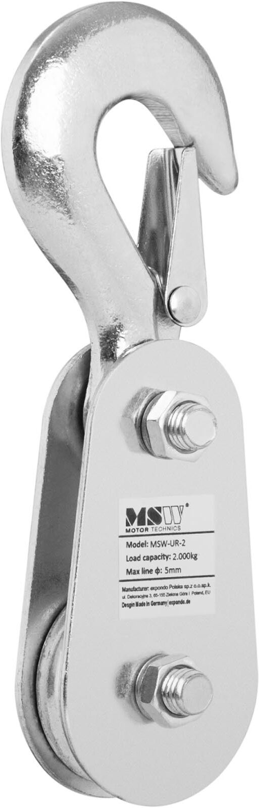MSW Snatch Block - 2,000 kg - Ø 5 mm MSW-UR-2 MSW Snatch Block - 2,000 kg - Ø 5 mm MSW-UR-2