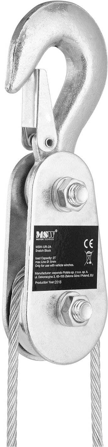 MSW Snatch Block - 2,000 kg - Rope Diameter 7 mm MSW-UR-2A
