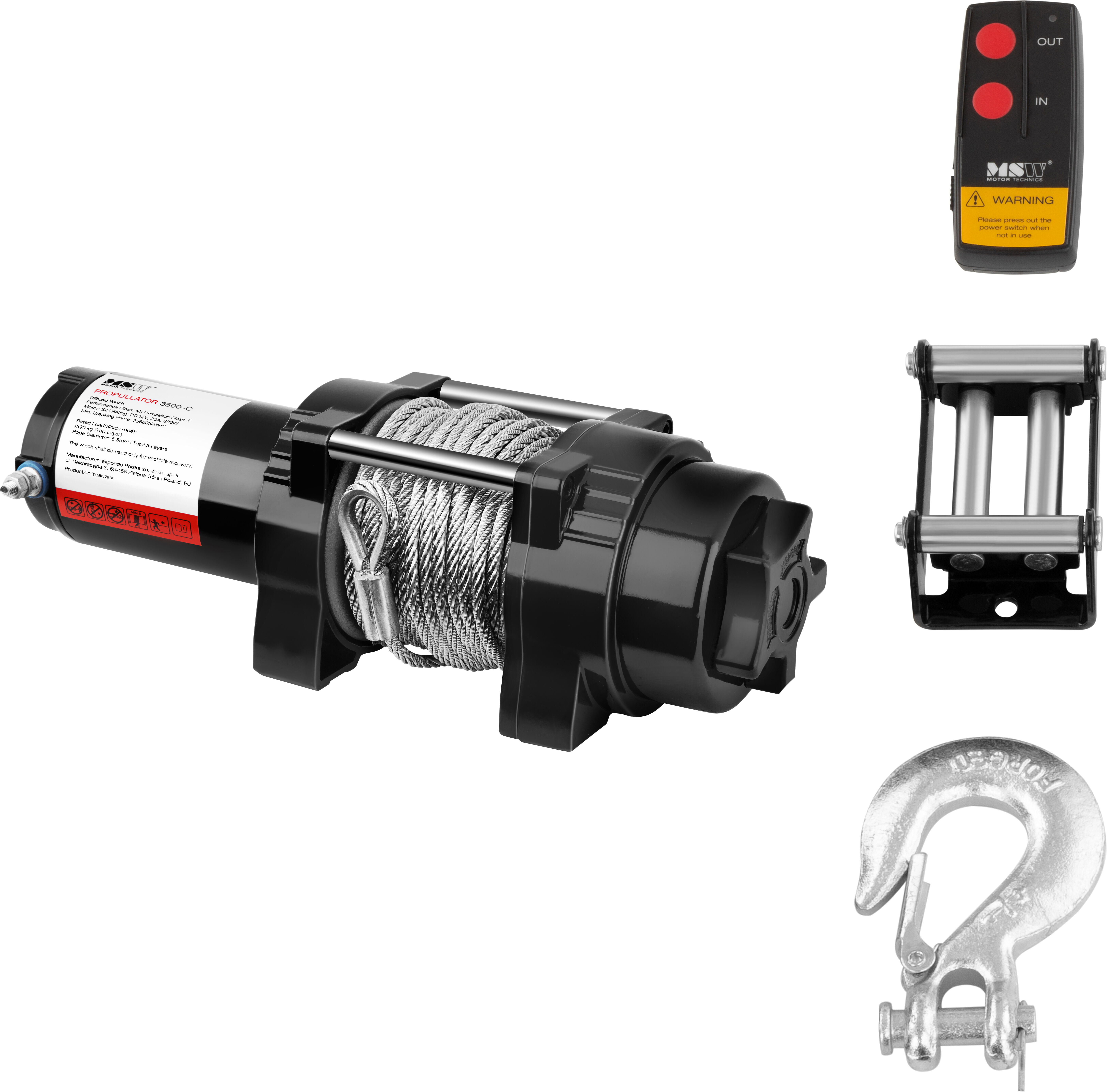 MSW Electric Winch - 1.590 kg - 3.500 lbs - 15,5 m PROPULLATOR 3500-C MSW Electric Winch - 1.590 kg - 3.500 lbs - 15,5 m PROPULLATOR 3500-C