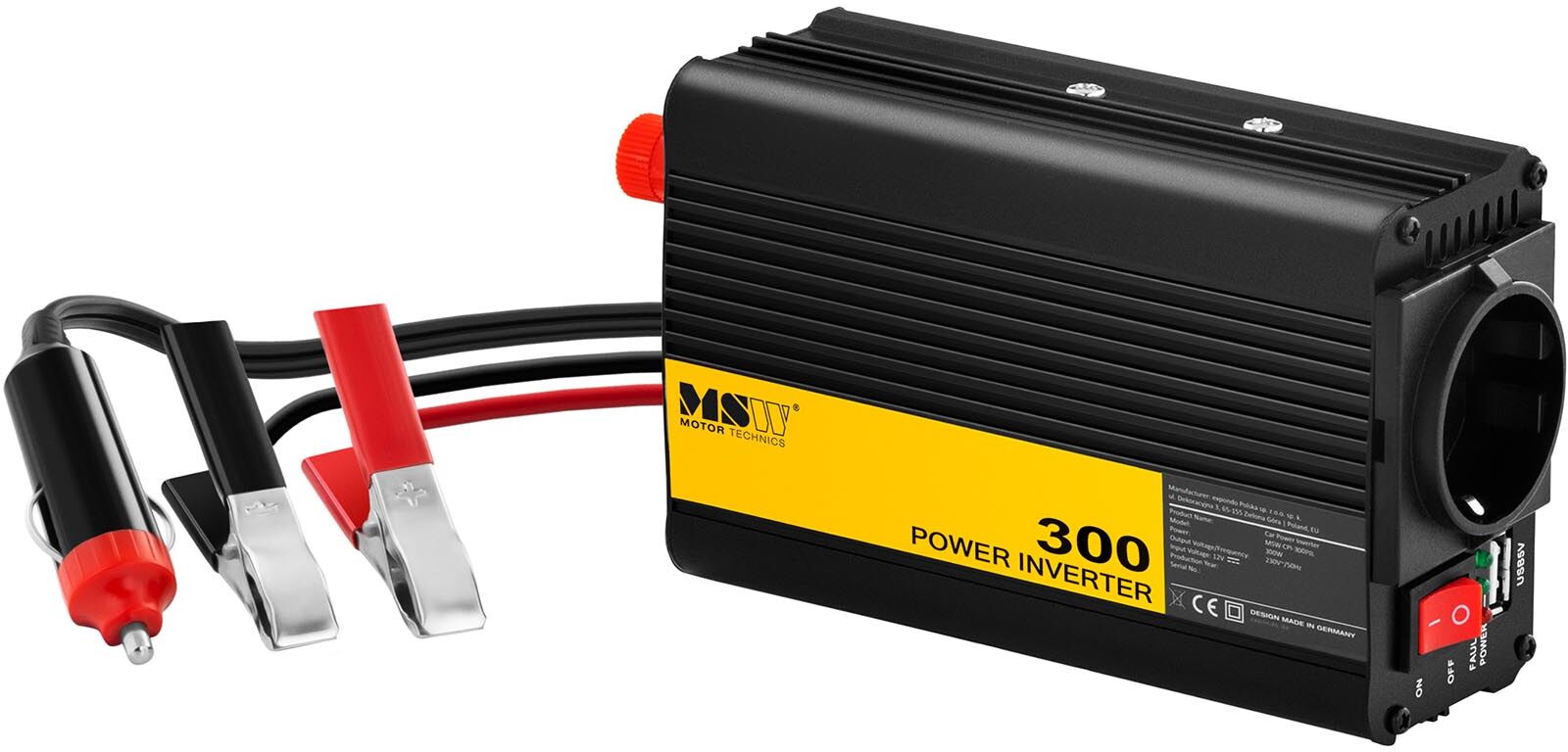 MSW Factory seconds Power inverter - Pure Sine - 300 W MSW-CPI-300PSL MSW Factory seconds Power inverter - Pure Sine - 300 W MSW-CPI-300PSL