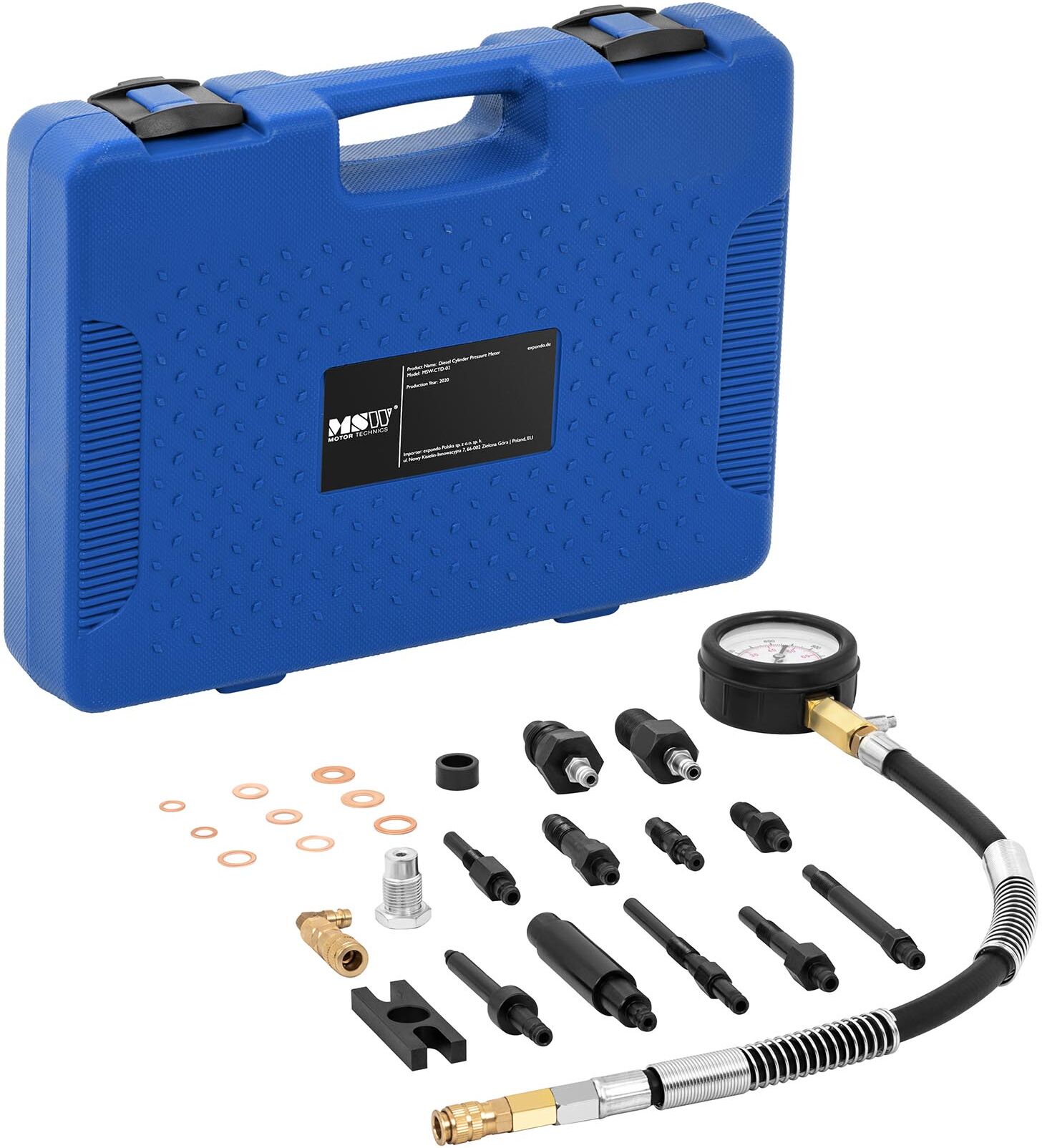 MSW Cylinder Compression Tester - 0-70 bar - diesel engines MSW-CTD-02 MSW Cylinder Compression Tester - 0-70 bar - diesel engines MSW-CTD-02