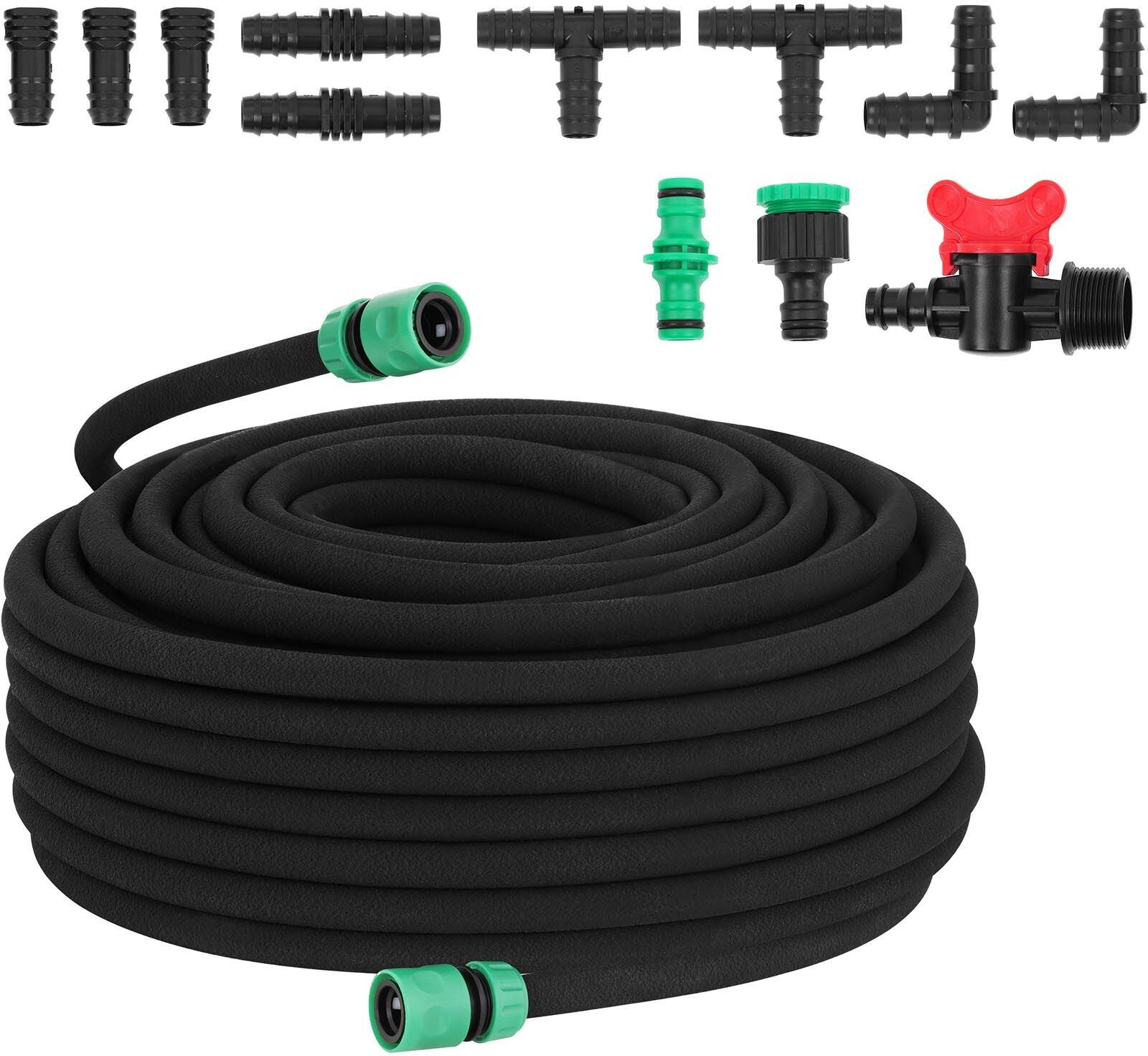 hillvert Soaker Hose - 50 m + tap piece + valve HT-COSTIGAN-50X12S01 hillvert Soaker Hose - 50 m + tap piece + valve HT-COSTIGAN-50X12S01