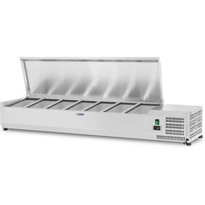 Royal Catering Countertop Refrigerated Display Case - 160 x 39 cm - 7 GN 1/3 Containers RCKV-160/39-S7