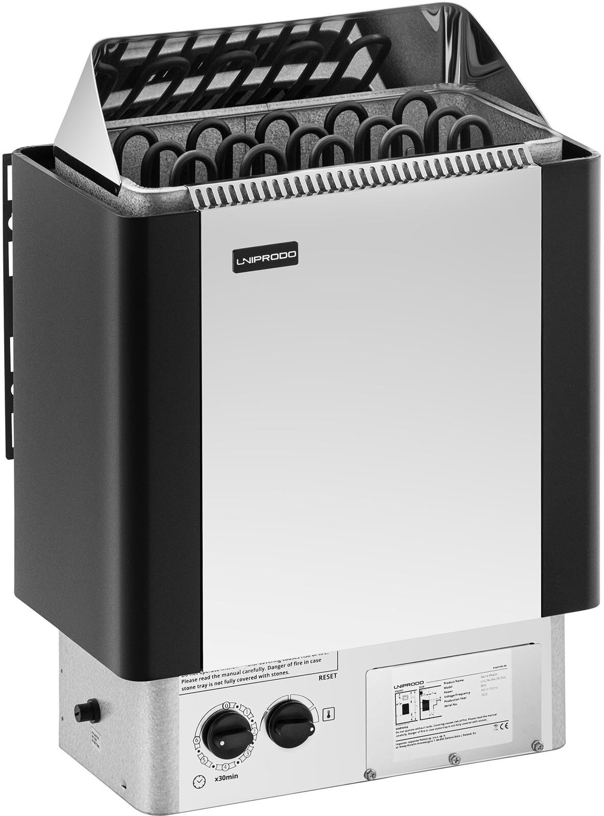 Uniprodo Sauna Heater - 8 kW - 30 to 110 °C - incl. control panel UNI_SAUNA_S8.0KW Uniprodo Sauna Heater - 8 kW - 30 to 110 °C - incl. control panel UNI_SAUNA_S8.0KW