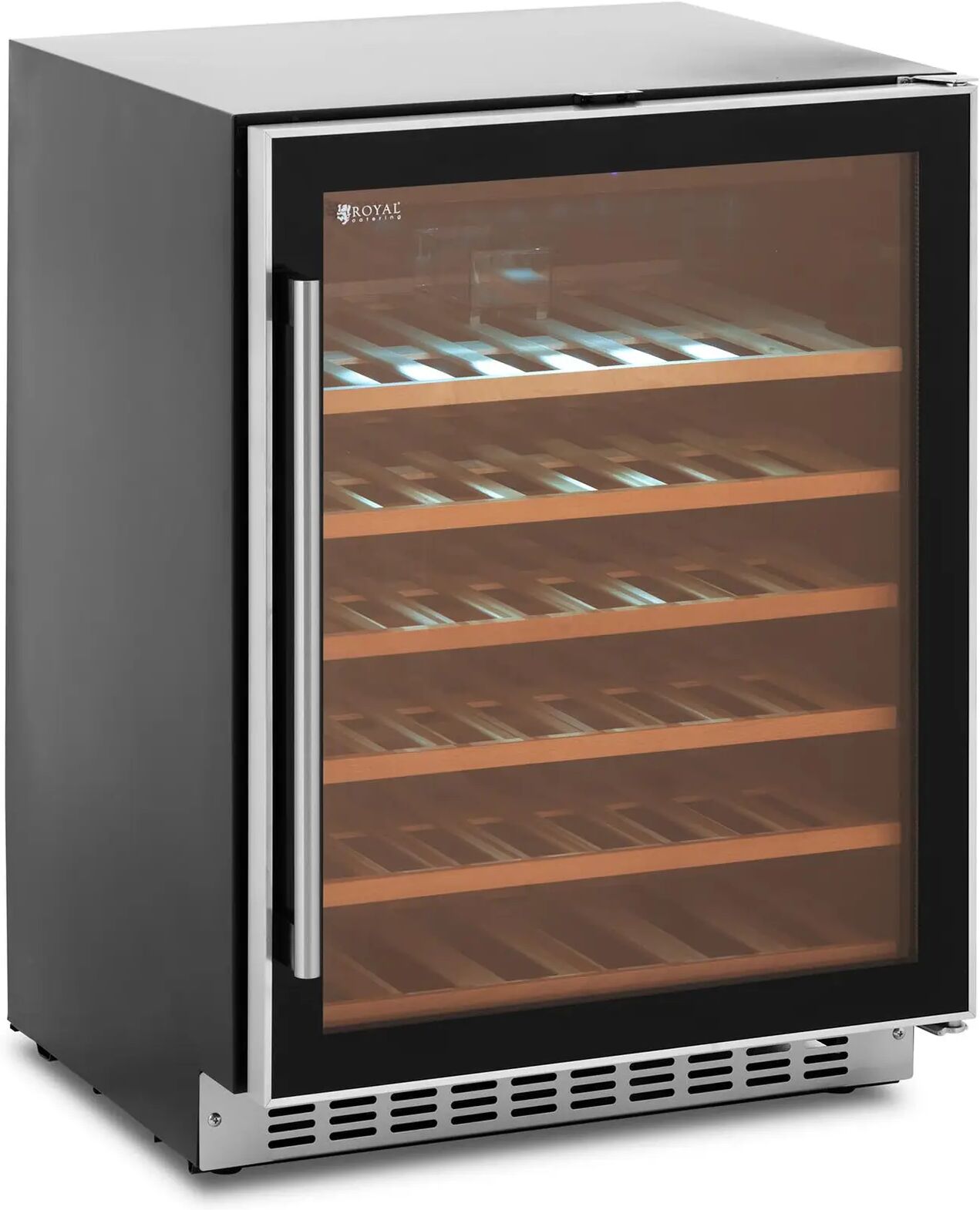 Wine Fridge - 135 l - black/silver - Royal Catering RCWI-6G