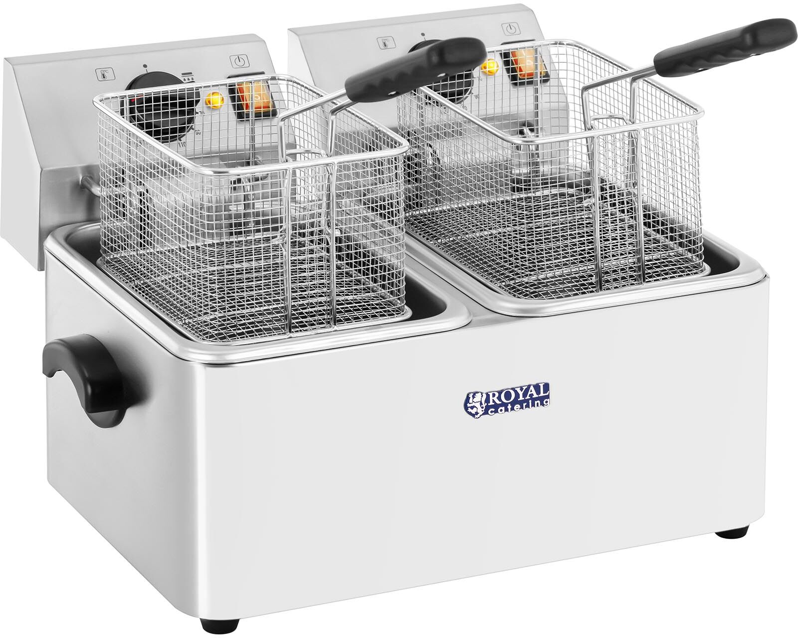 Royal Catering Electric Deep Fat Fryer - 2 x 8 l total / 2 x 8 l oil - EGO thermostat RCEF 08D-EGO