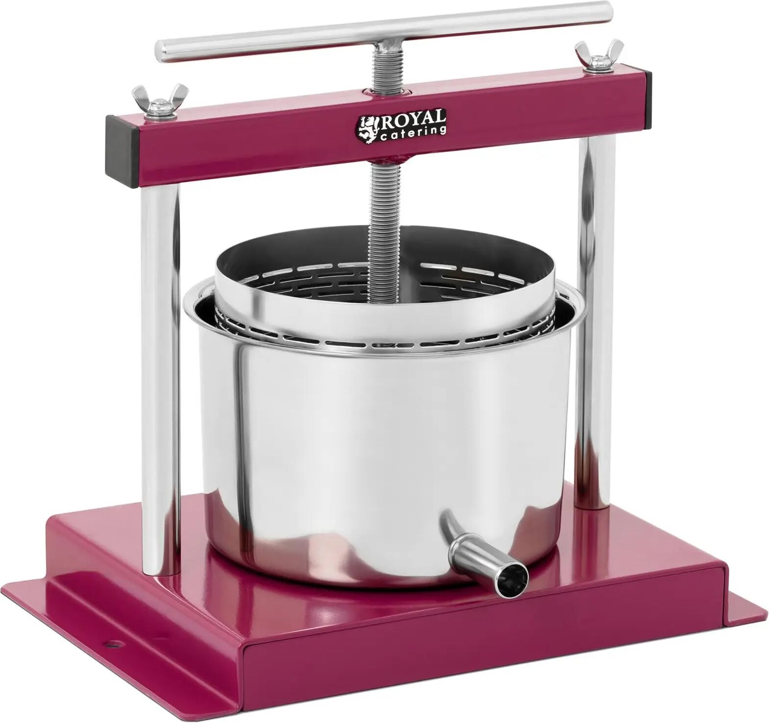 Royal Catering Fruit Press - stainless steel -3 L - incl. collecting pot with spout RCWP-3L