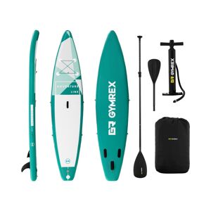 Gymrex Inflatable SUP Board - 120 kg - green - set with paddle and accessories GR-SPB370