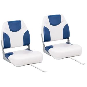 MSW Boat Seat - 2 pcs. - 50x42x51 cm - white-blue MSW-MBS-02