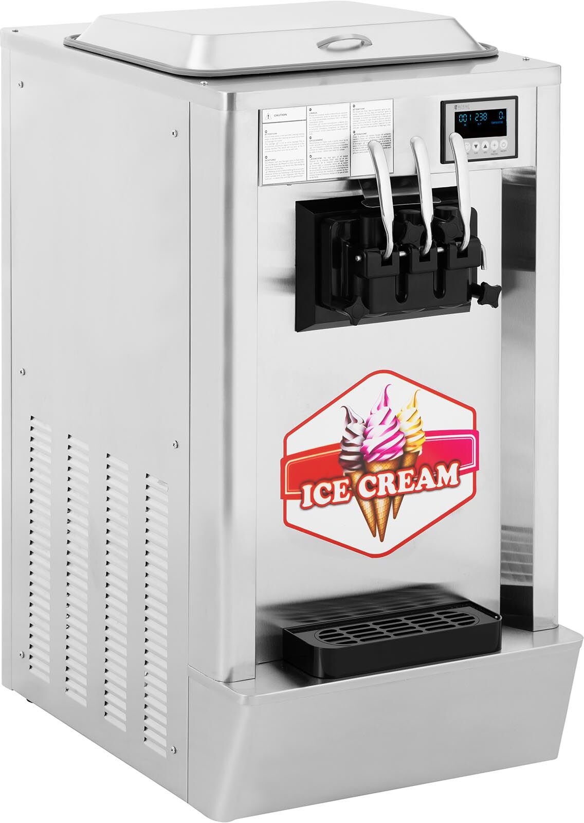 Soft Serve Ice Cream Machine - 1640 W - 23 l/h - 3 flavours - Royal Catering RCSI-18