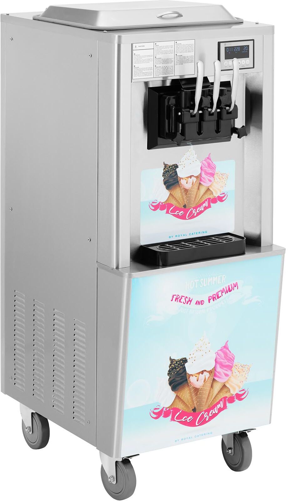 Soft Serve Ice Cream Machine - 2140 W - 33 l/h - 3 flavours - Royal Catering RCSI-24