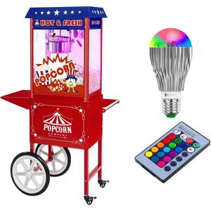 Royal Catering Popcorn machine with cart and LED RGB-Lighting - USA Design - red