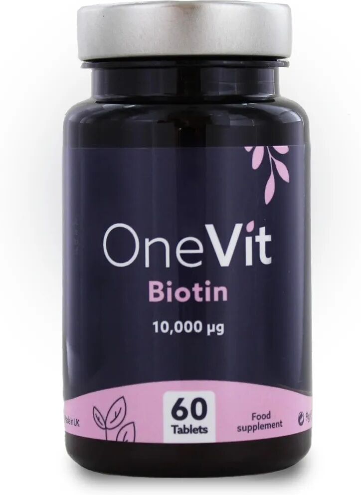 OneVit Biotin 10,000mcg - Hair, Skin & Nail Supplement - 60 Tablets