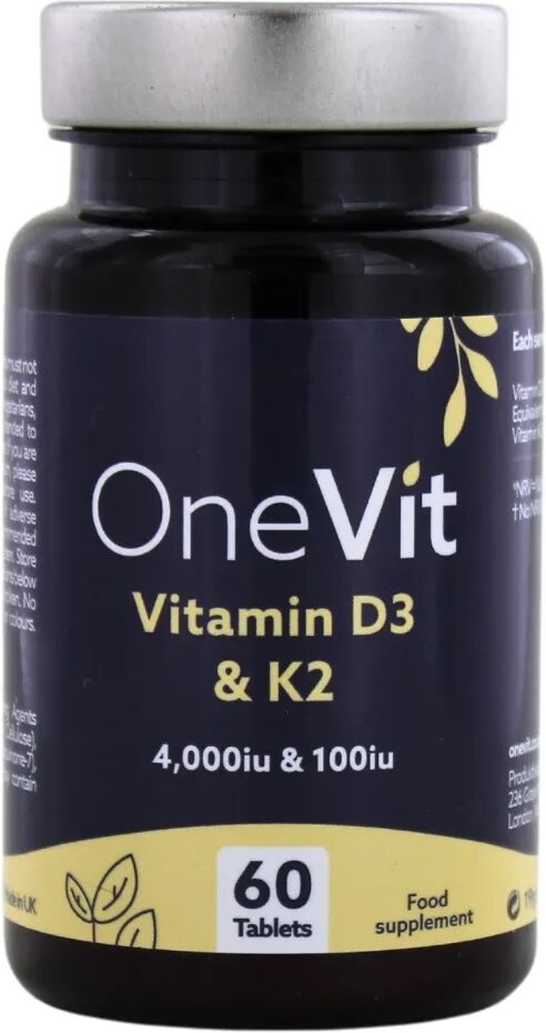 OneVit Vitamin D3 4,000iu & Vitamin K2 100iu - 60 Tablets