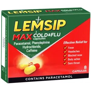 Lemsip Max Cold and Flu Relief Capsules - 8 Capsules