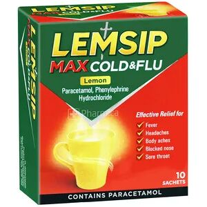 Lemsip Max Cold and Flu Lemon Sachets - 10 Sachets