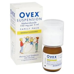 Ovex Threadworm Treatment - Suspension (6 Doses) - Banana Flavoured